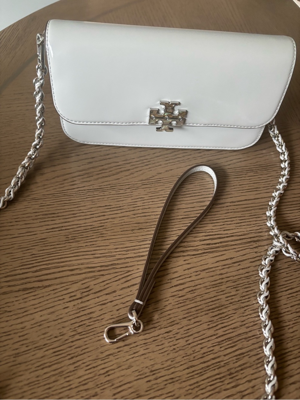 Tory Burch White Leather Chain Shoulder Bag